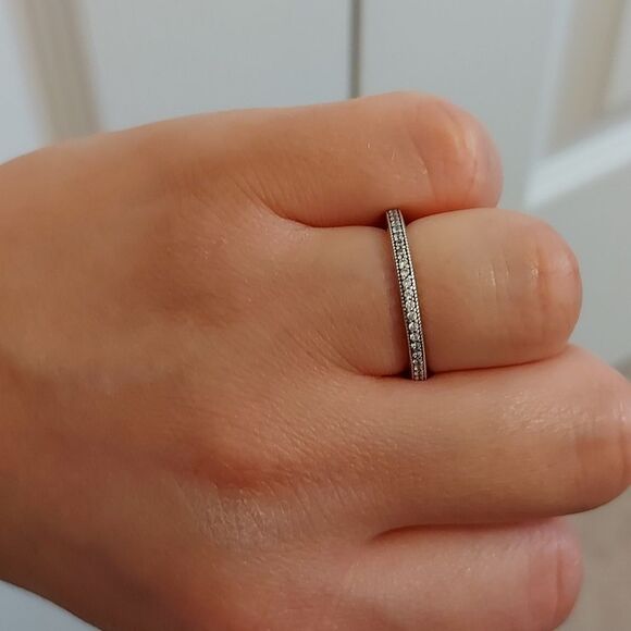 925 Sterling Silver Oxidized Hearts Ring - Picture 3 of 8